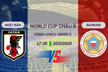 Nhận định trận đấu Nhật Bản vs Bahrain 17:35 ngày 20/3 Vòng loại World Cup châu Á